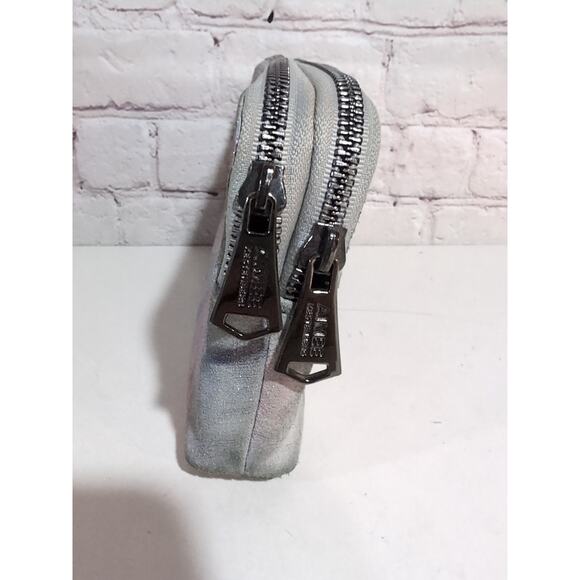 Aimee Kestenberg Gala Double Zip Violet Brushed Metallic Genuine Leather Clutch - Picture 5 of 16